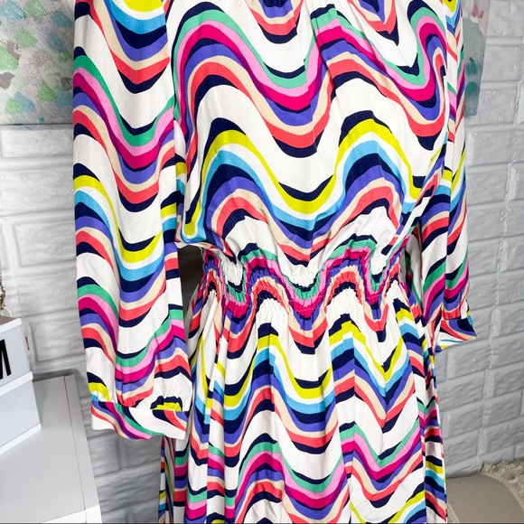 Kate Spade Zari Silk Multi Color Dress Size 4 - Picture 2 of 5